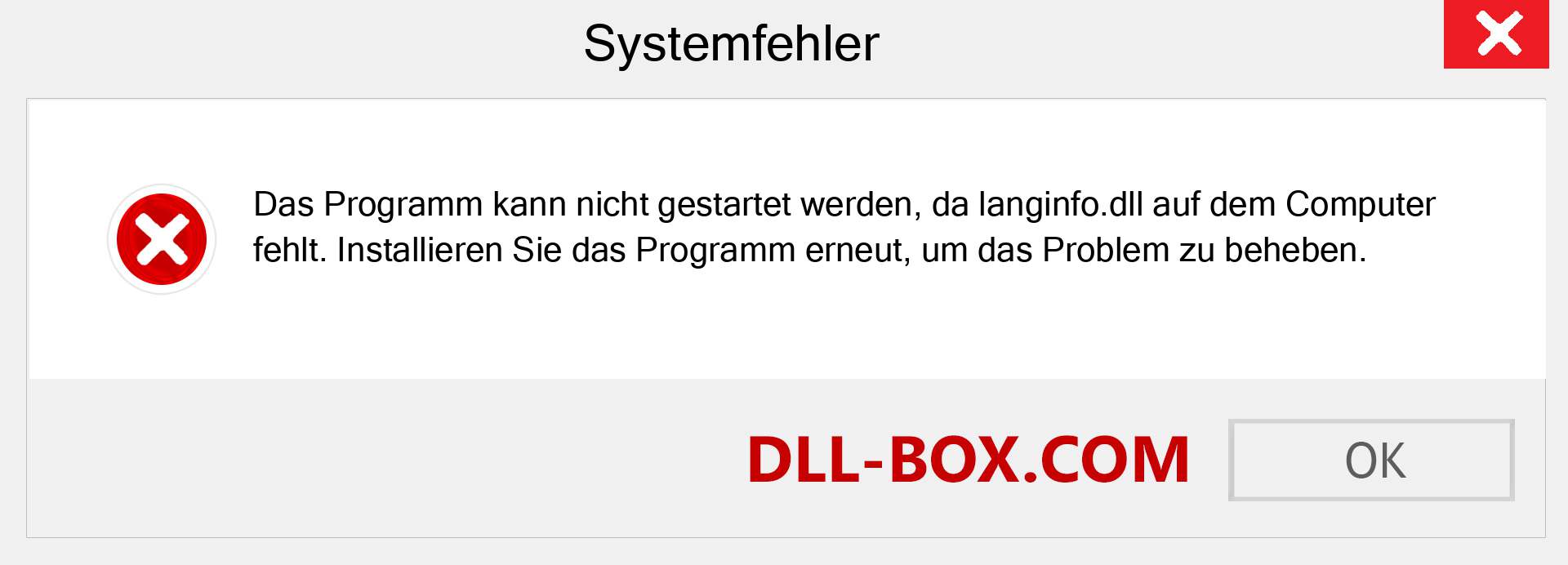 langinfo.dll-Datei fehlt?. Download für Windows 7, 8, 10 - Fix langinfo dll Missing Error unter Windows, Fotos, Bildern