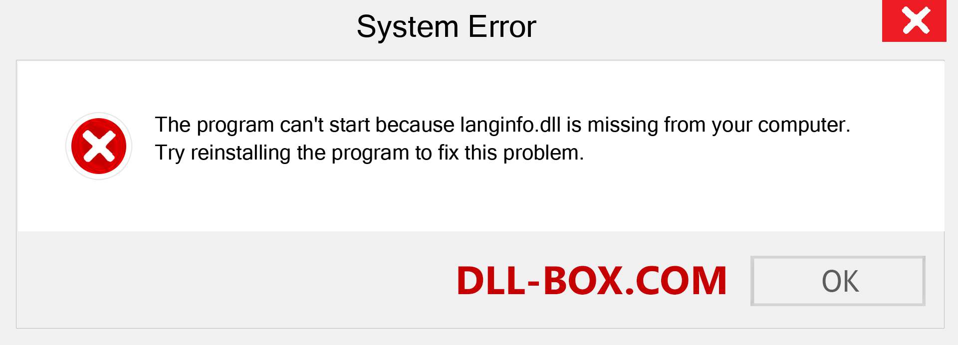  langinfo.dll file is missing?. Download for Windows 7, 8, 10 - Fix  langinfo dll Missing Error on Windows, photos, images
